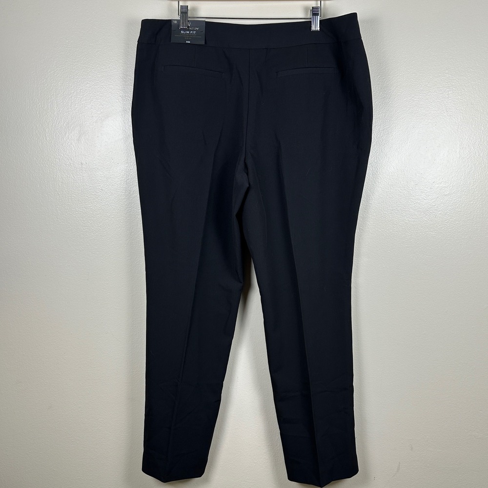 Worthington Women's 18 Slim Fit Dress Pants Black Mid Rise Business Office NEW